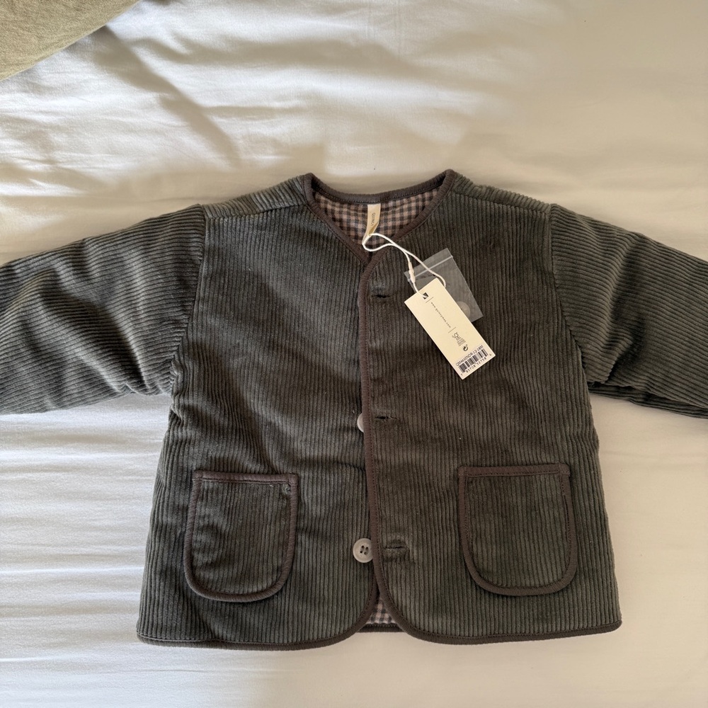 Quincy Mae Charcoal Corduroy Kids Blazer